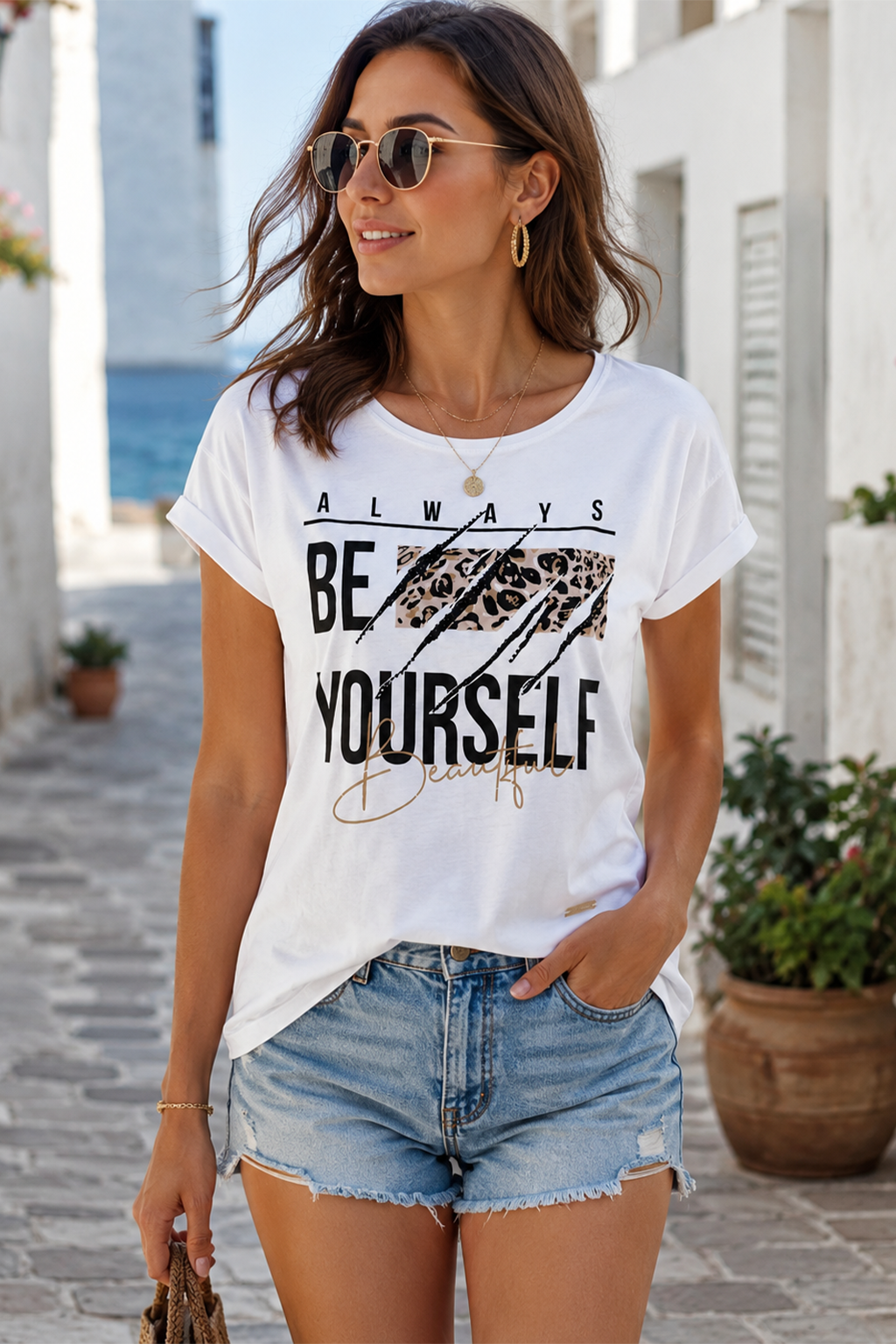 Slogan Baskılı Tişört