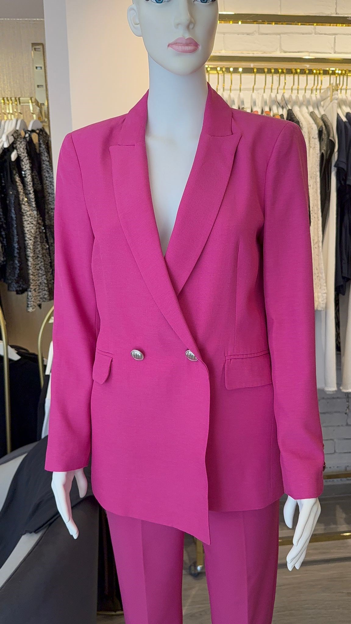 Toparlayıcı Bel Kumaş Ceket | Pembe
