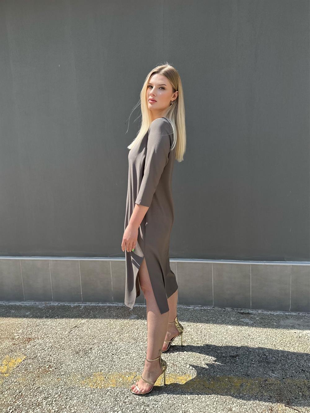 Vizon Eteği Simetrik Elbise