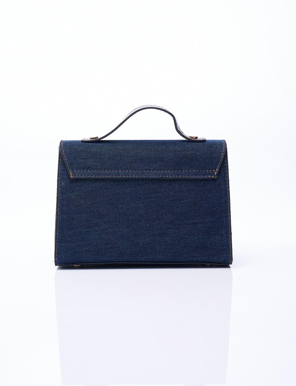 KAYRA Çıkarılabilir Askılı Denim Çanta Siyah KA-B24-CNT54-140