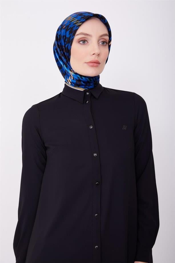 Armine Uzun Kollu Armine Logolu Tunik 23KH411 Siyah