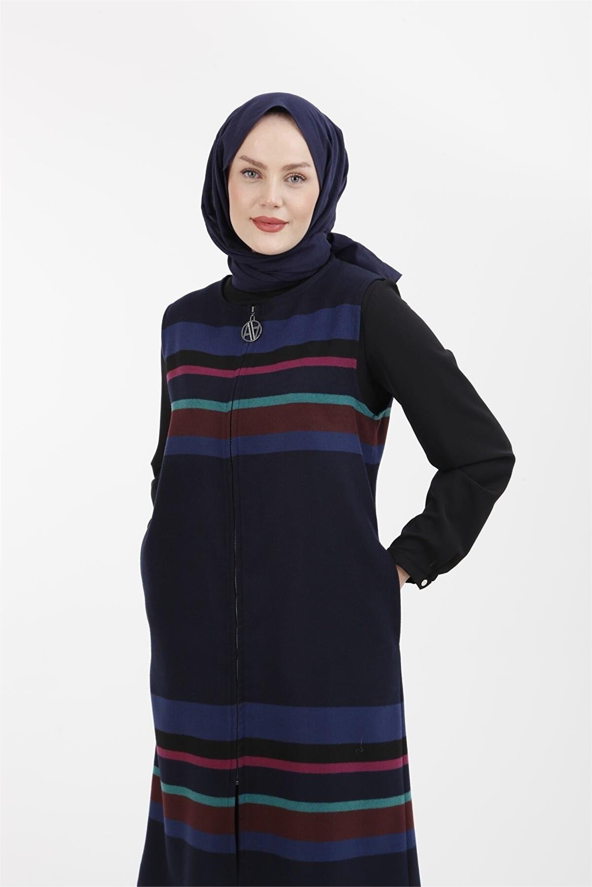 22KT515 Armine Bayan Kaşe Yelek Lacivert