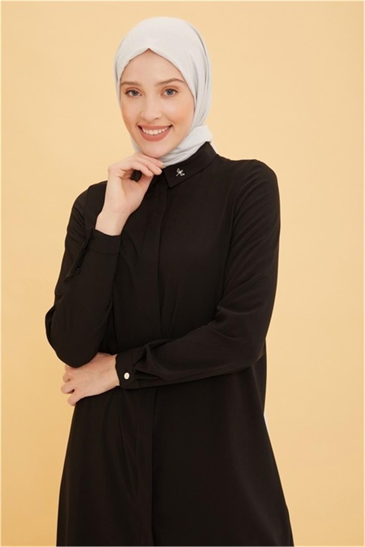 22YT490 Armine Yusufçuk Tunik Siyah