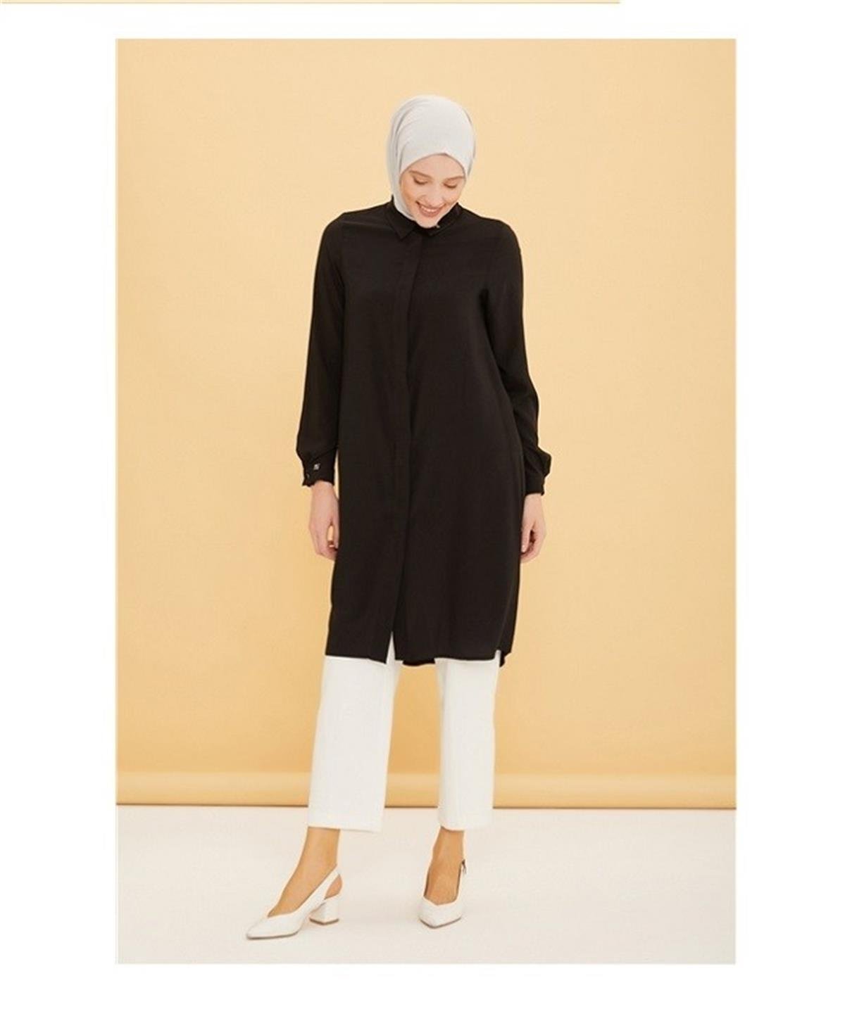 22YT490 Armine Yusufçuk Tunik Siyah
