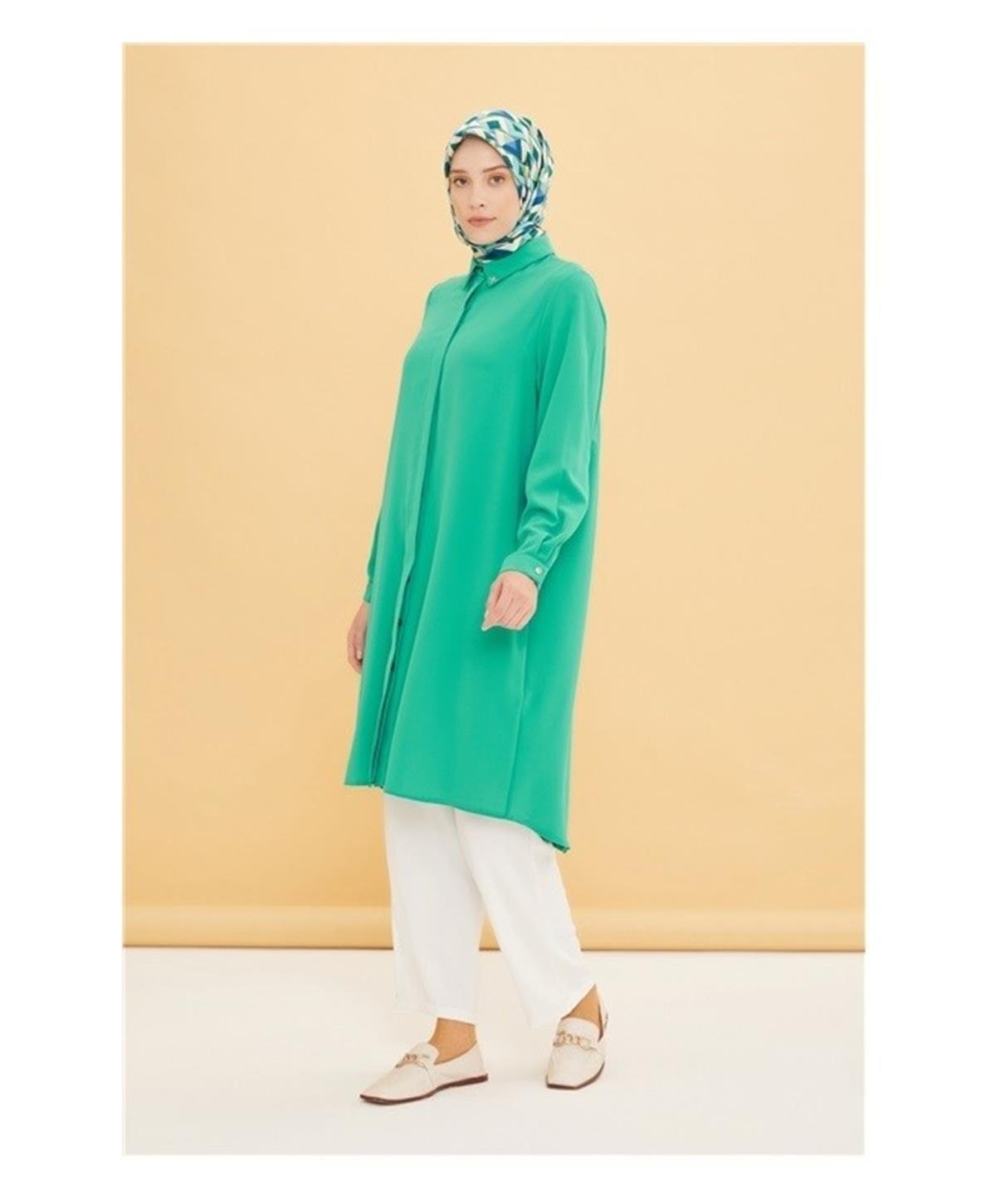 22YT490 Armine Yusufçuk Tunik Yeşil