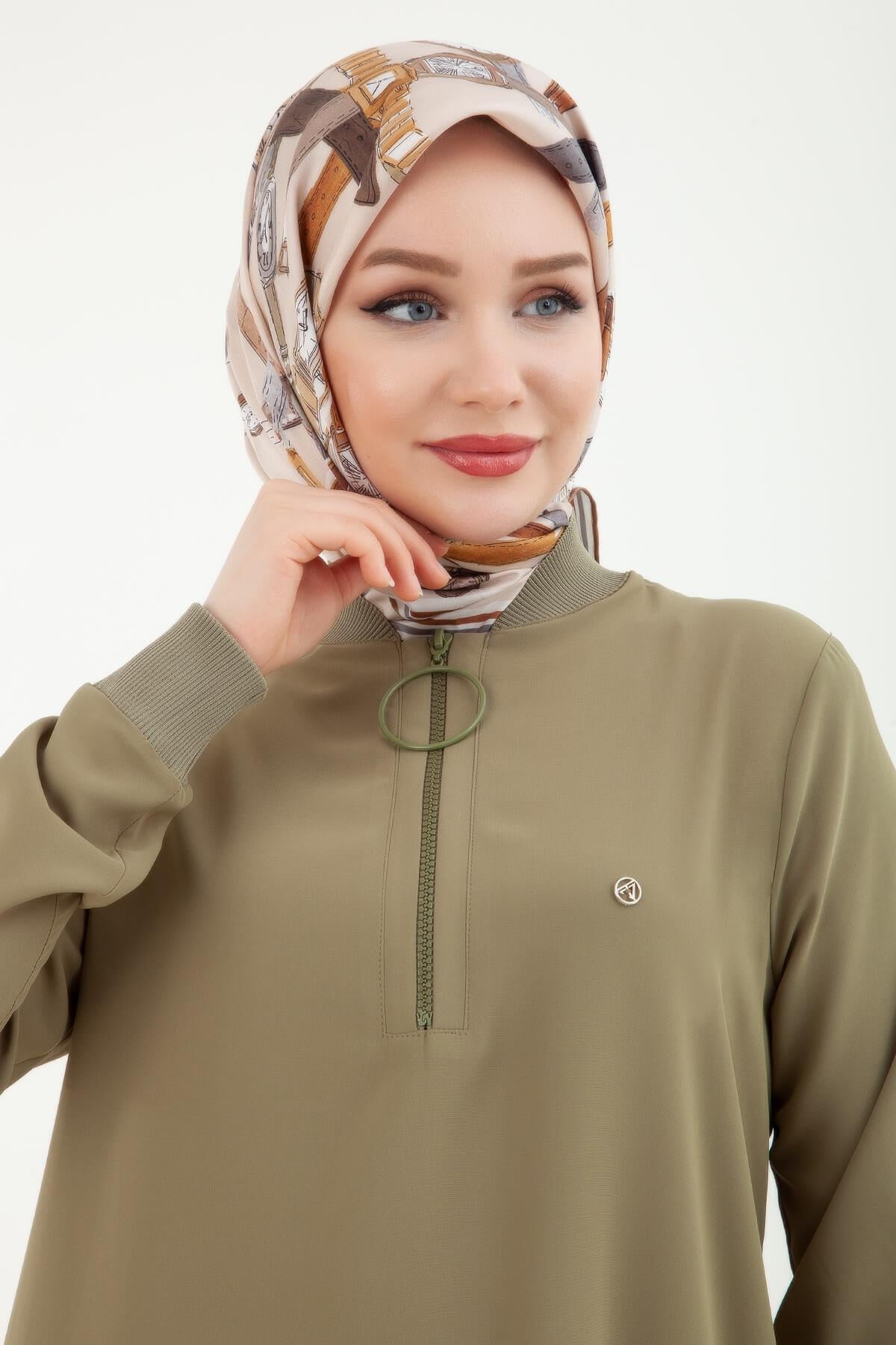 Armine TREND Halkalı Tunik Yaz Sezonu 24YT436 Açık Haki