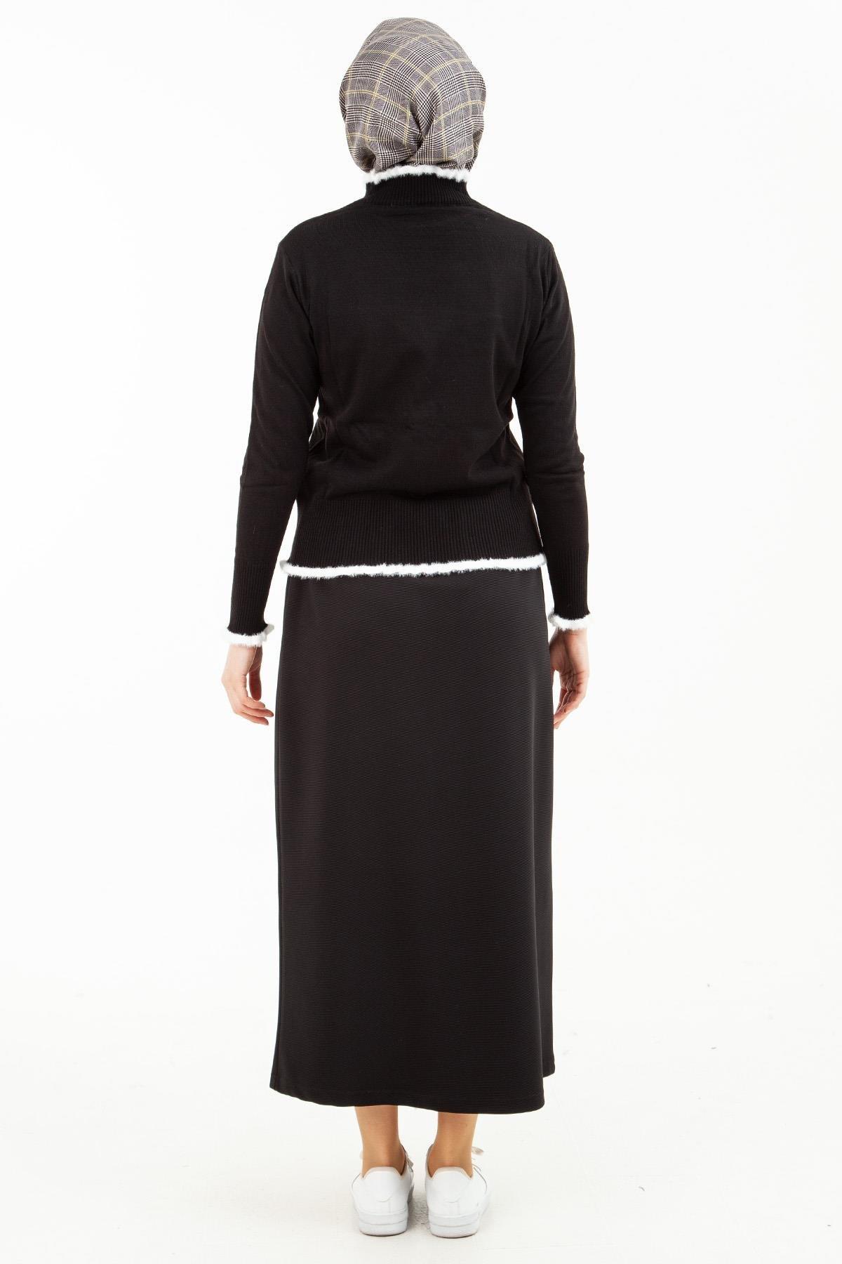 ARMİNE TREND Siyah Düz Dar Etek-Siyah 23KT113