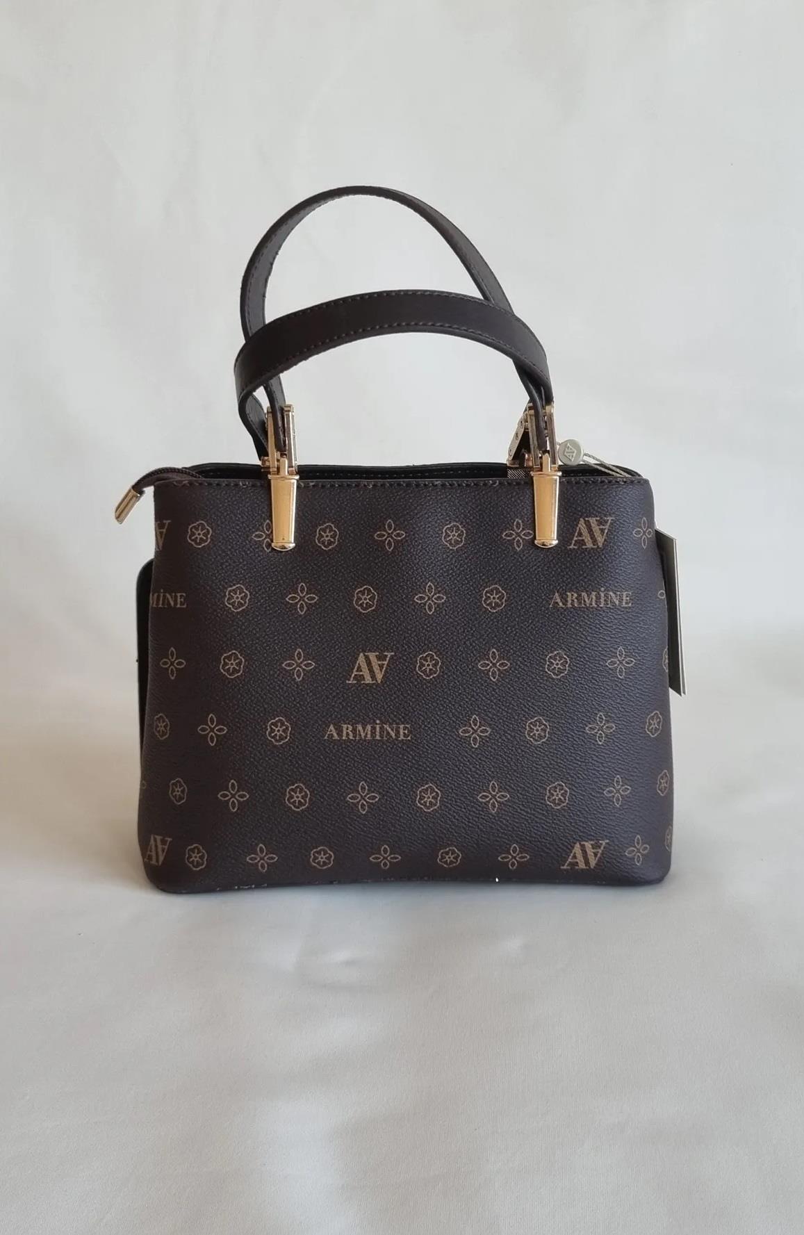 Armine 351 Bayan Çanta Kahve Baskılı