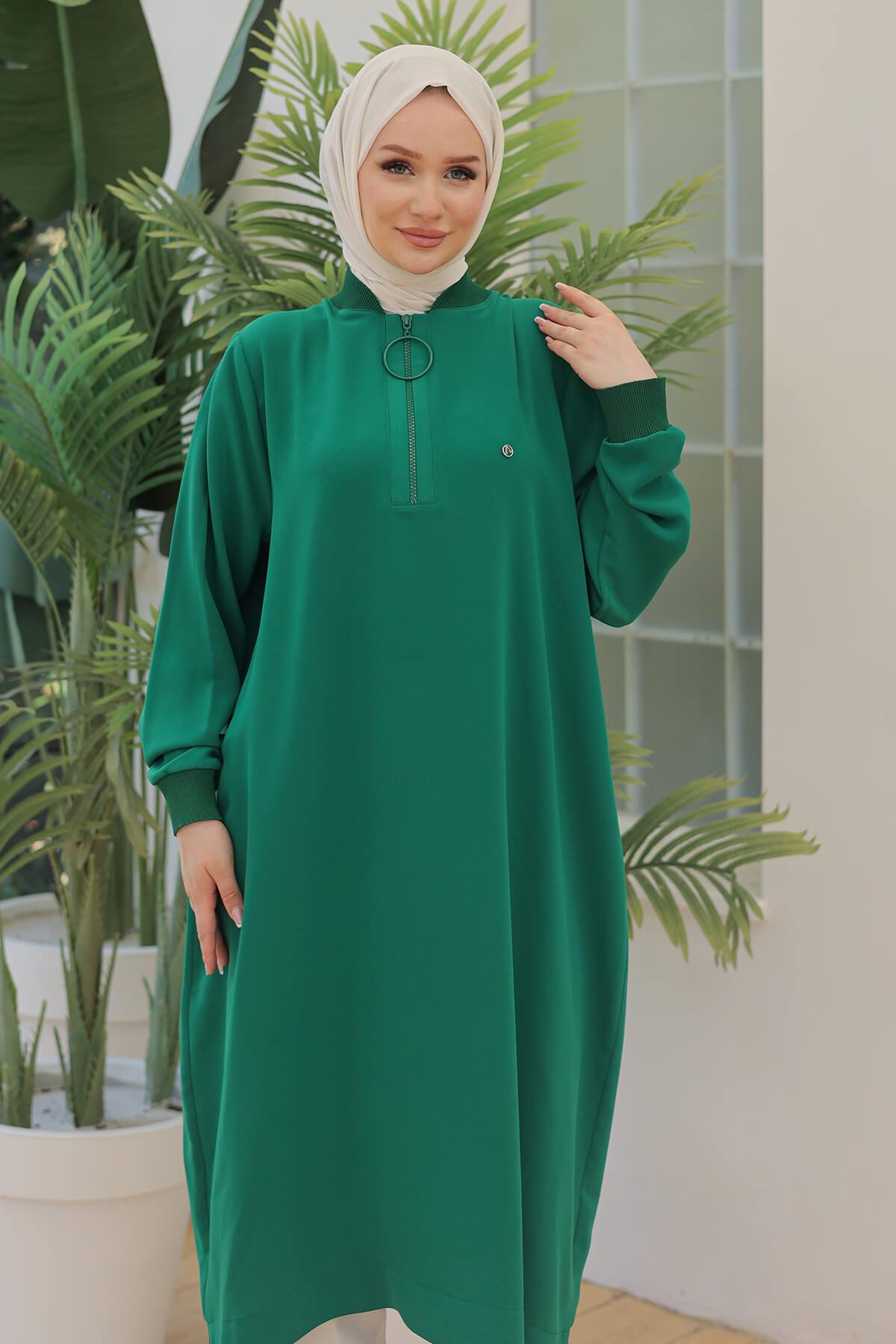 Armine TREND Halkalı Tunik Büyük Beden Haki 24YT478