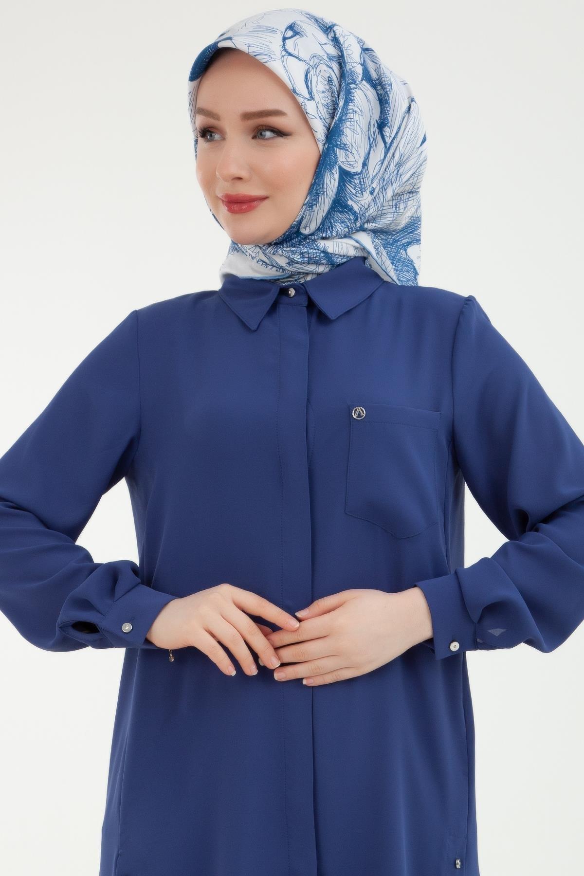 ARMİNE TREND Pantolonlu Beli Lastikli İkili Takım İndigo 24YT629