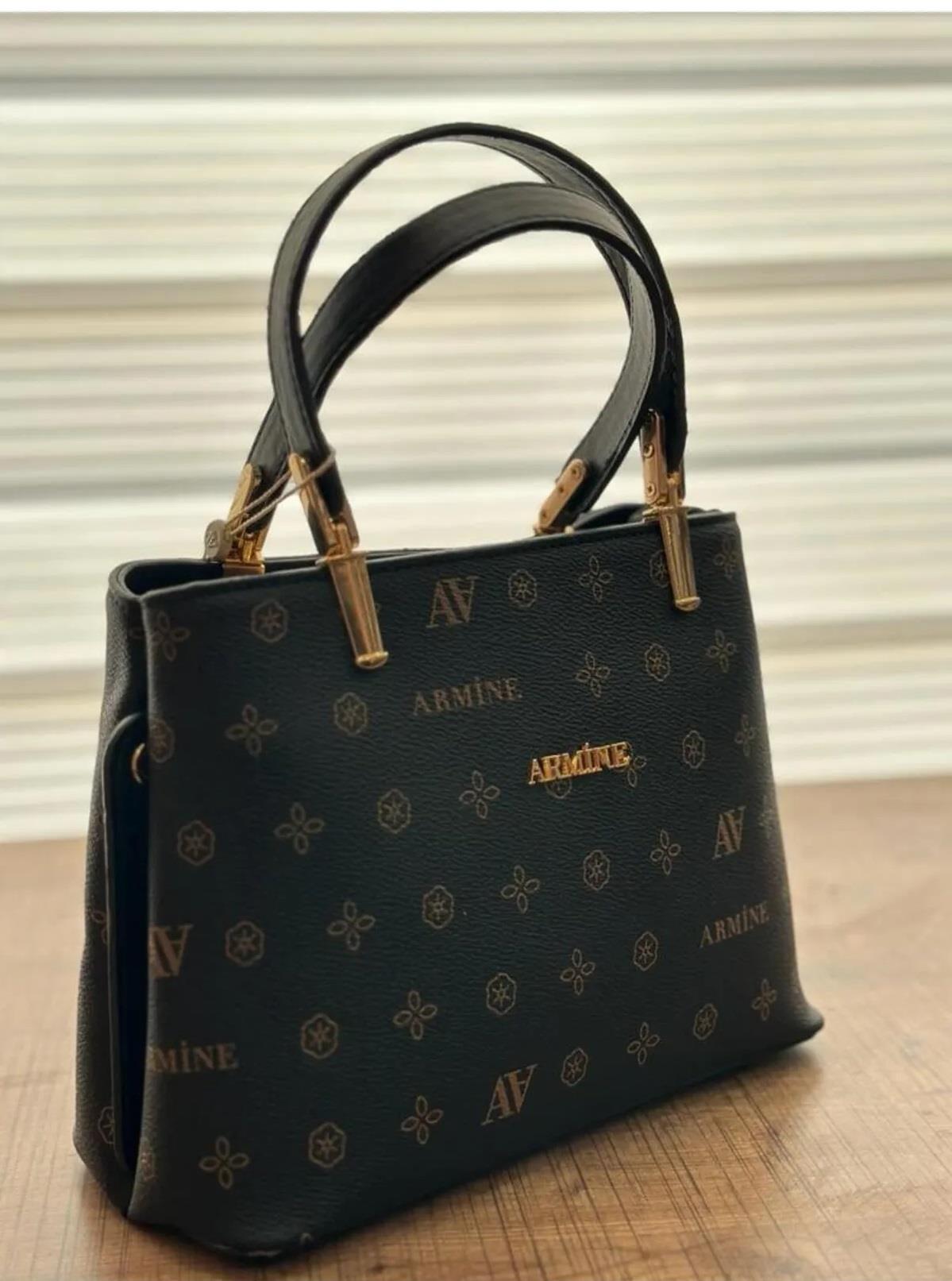 Armine 351 Bayan Çanta Siyah Baskılı