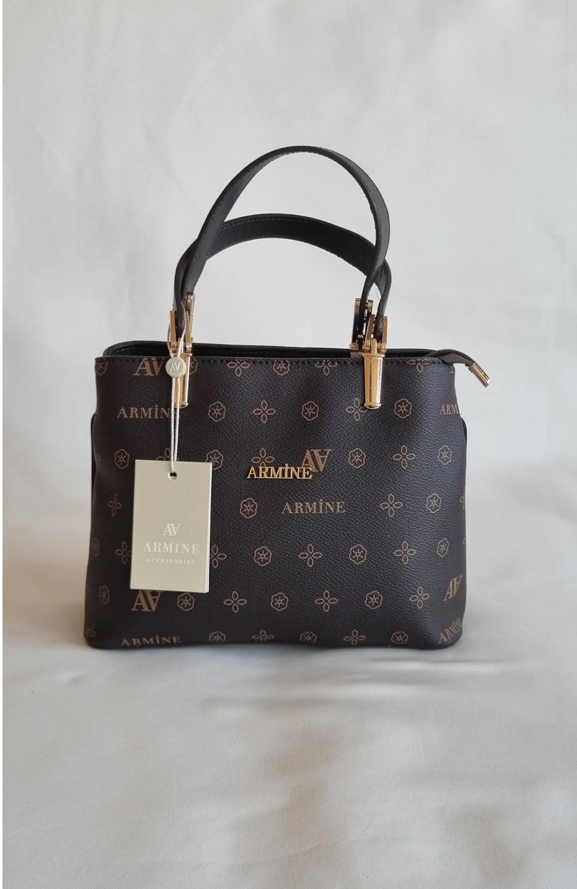 Armine 351 Bayan Çanta Kahve Baskılı