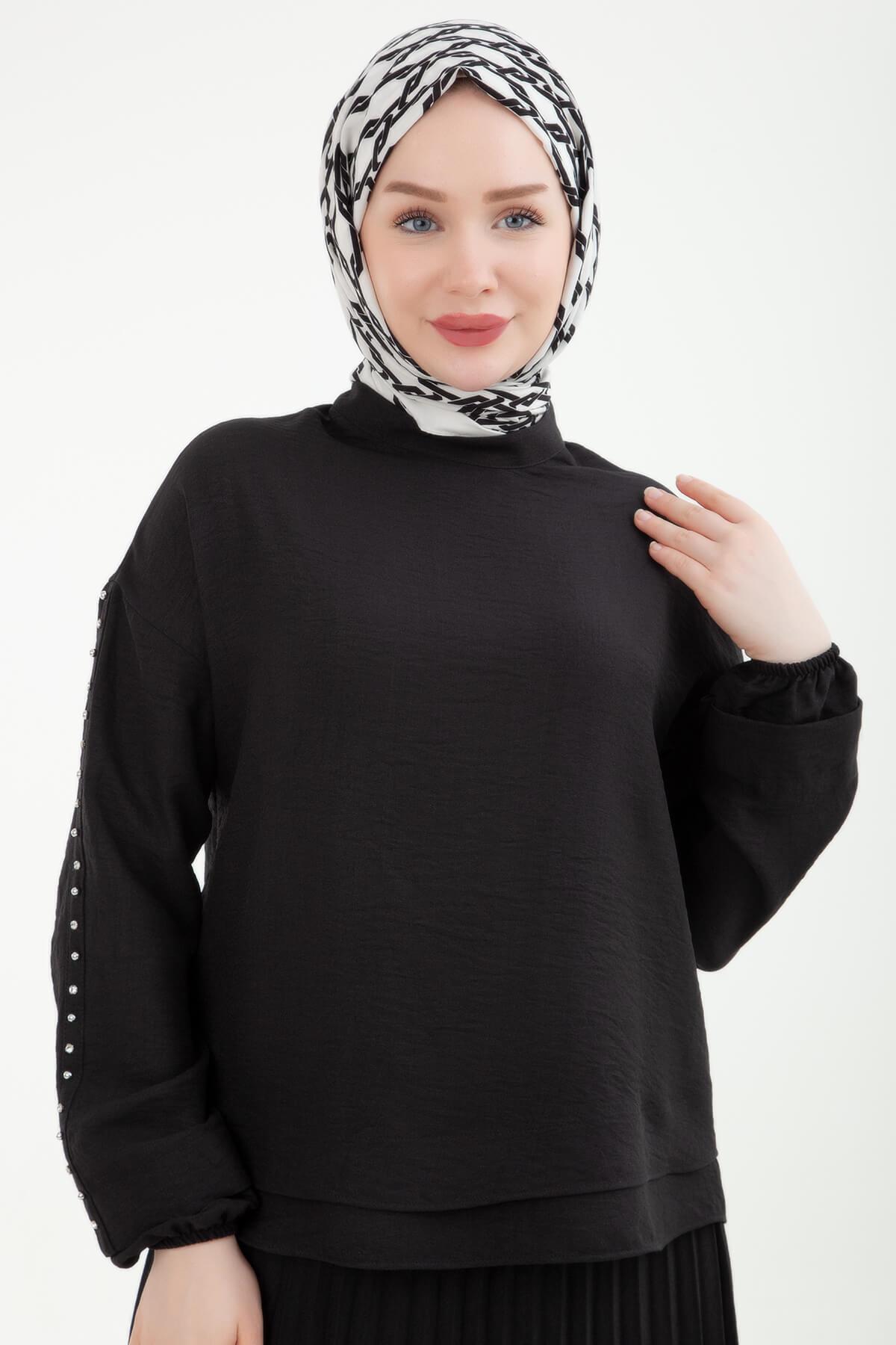 Armine TREND Pileli Etek Kombinli Bayan Takım Siyah 24YT652