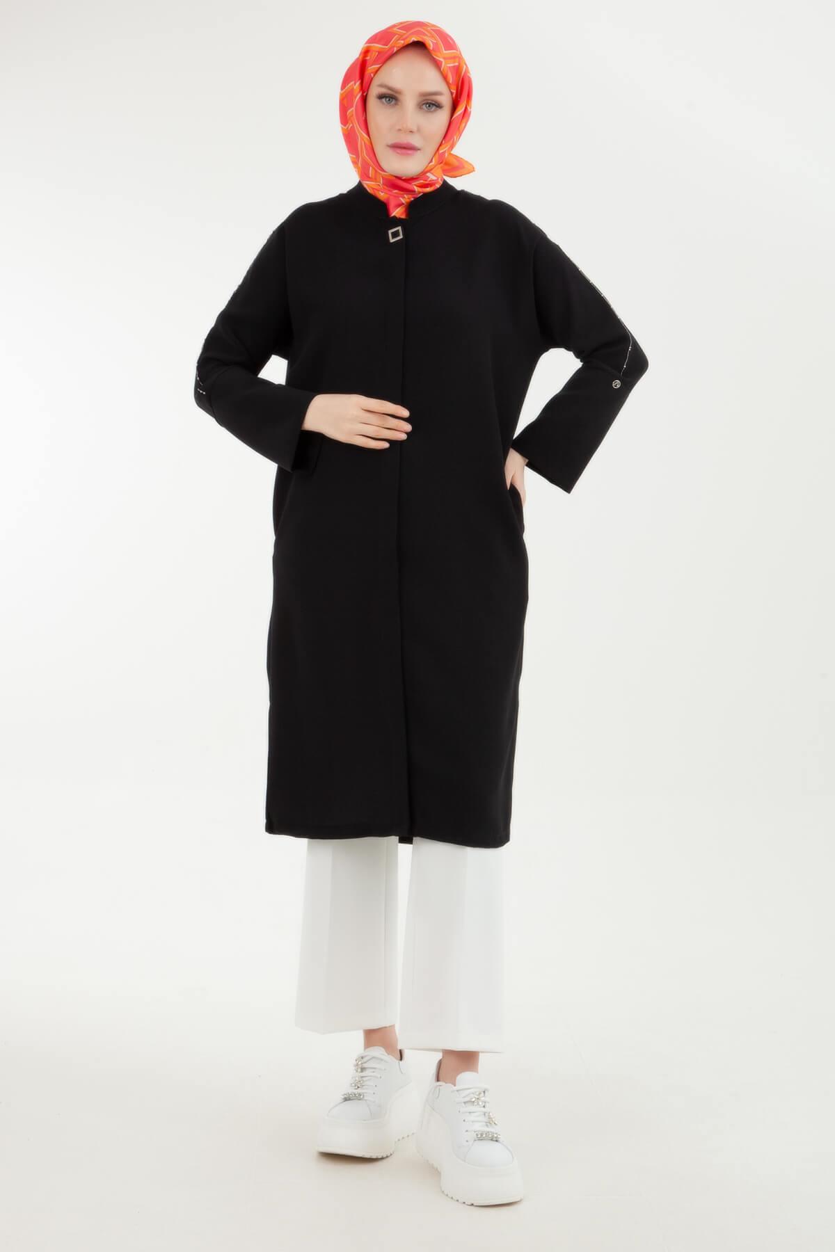 Armine TREND Kollar Taşlı Tunik Siyah 24yt450
