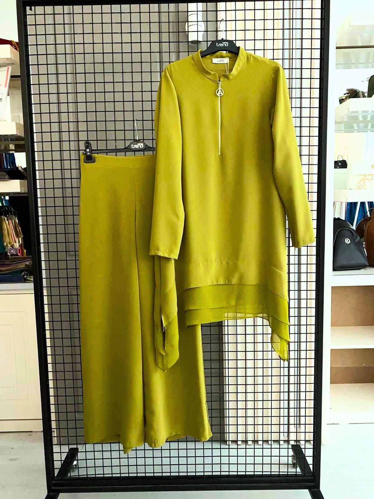 Armine TREND Altı Kot Fermuarlı Pantolonlu Takım Asit 24YT646