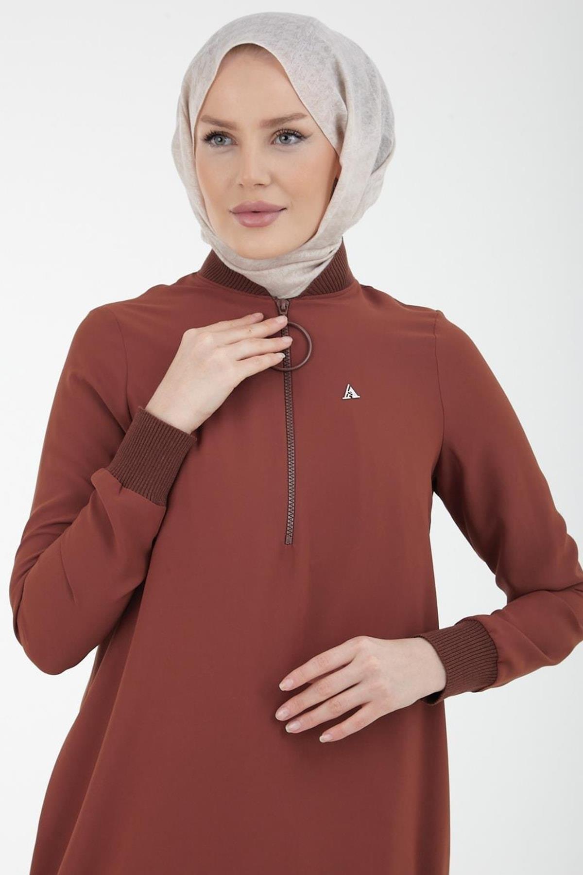 Armine Trend Halkalı Tunik 23YT424 Kahverengi