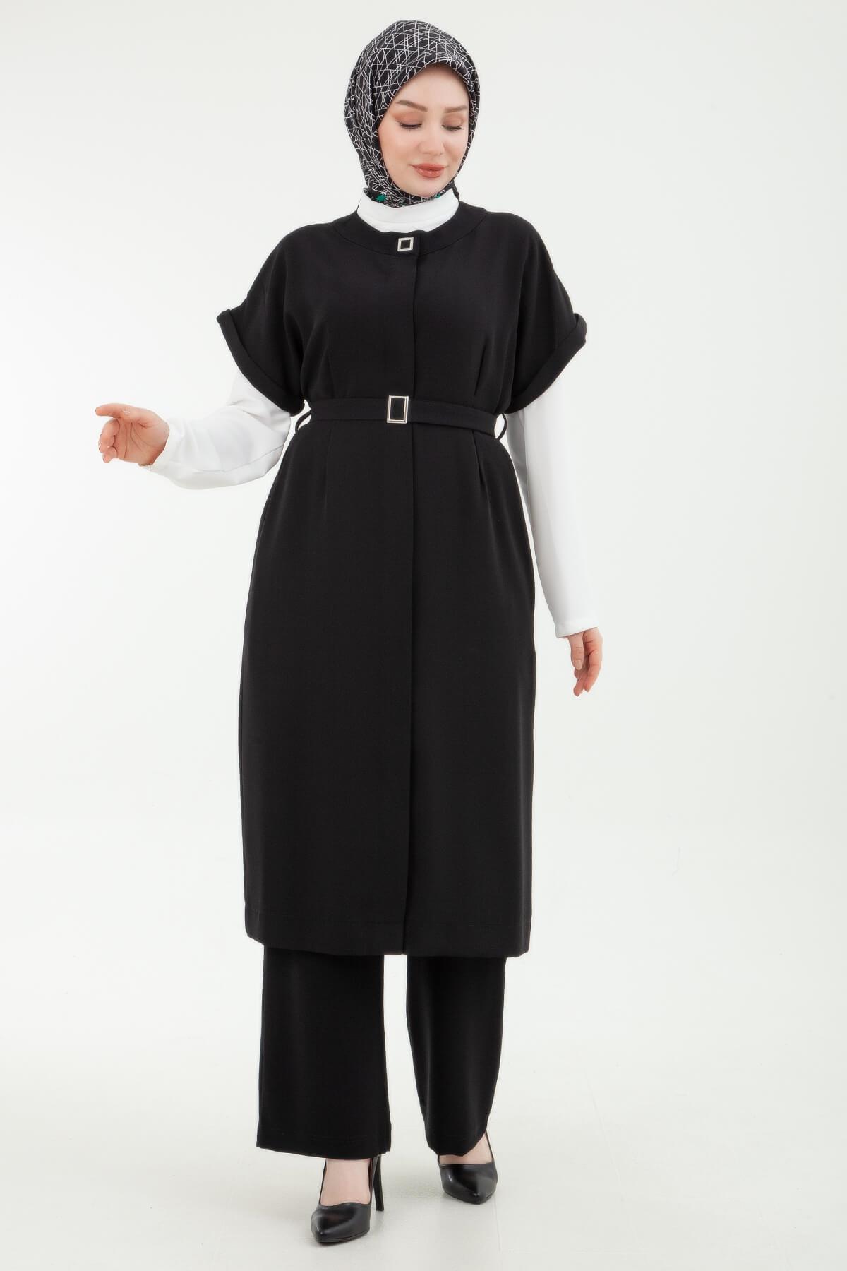 ARMİNE TREND Yelekli Pantolonlu İkili Takım Siyah 24YT636