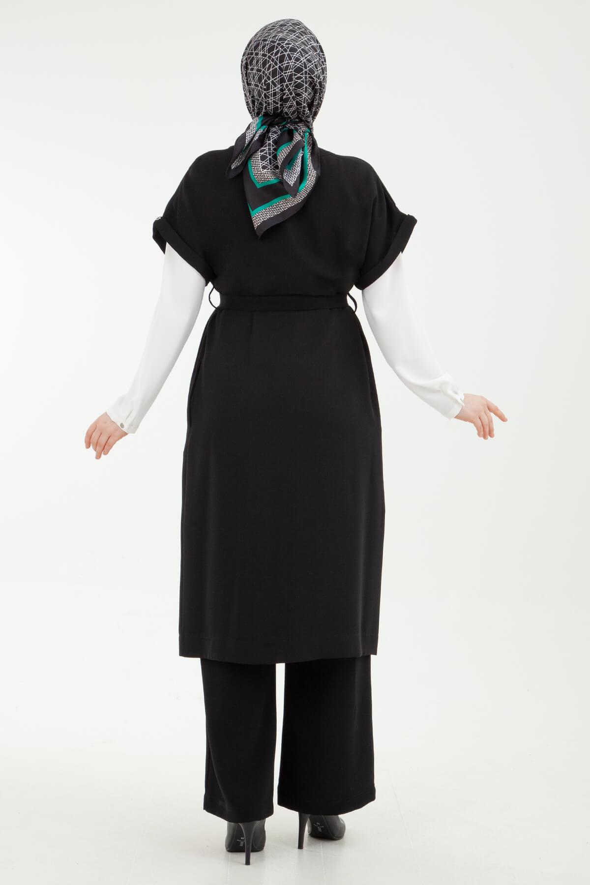 ARMİNE TREND Yelekli Pantolonlu İkili Takım Siyah 24YT636