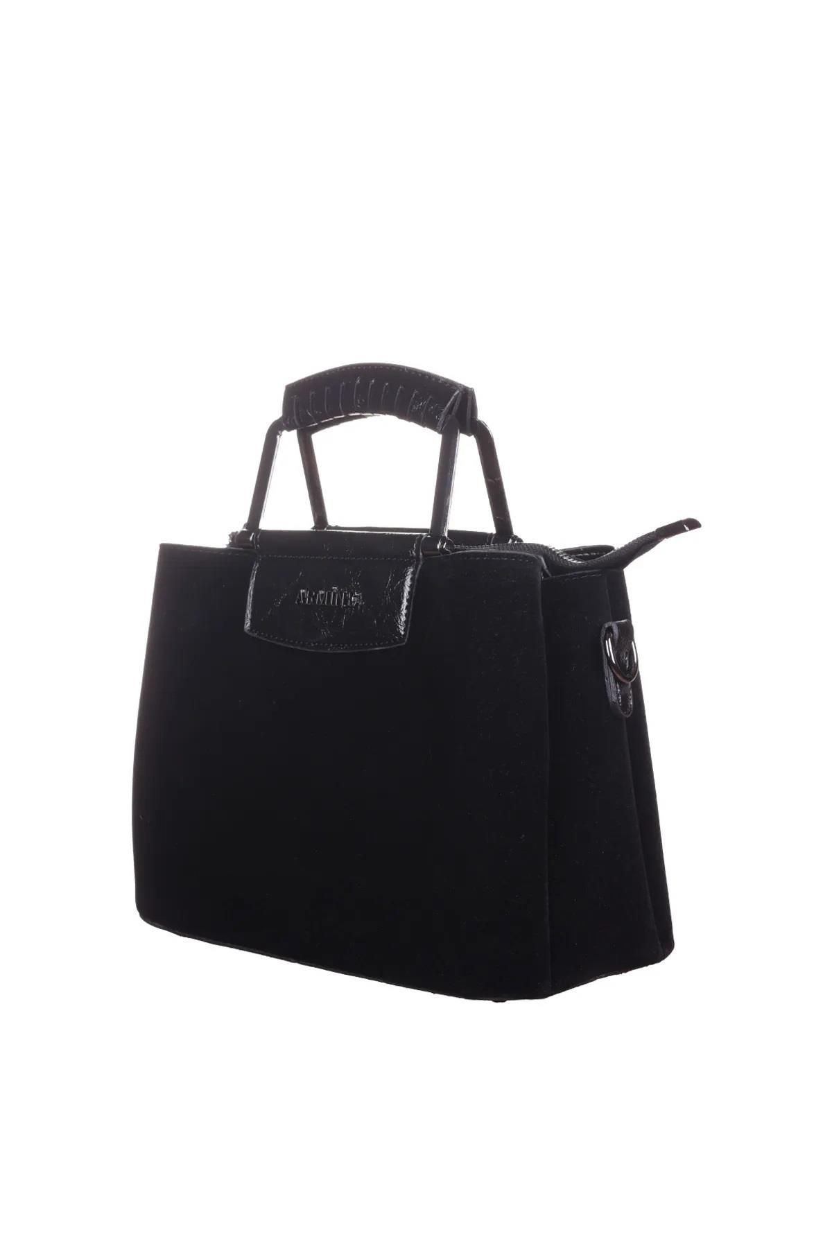 Armine 223 Bayan Çanta Siyah Süet