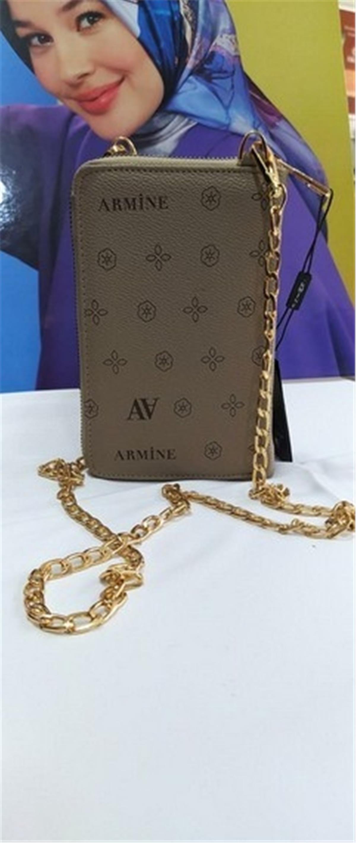 Armine 265 Bayan Çanta Vizon Baskılı