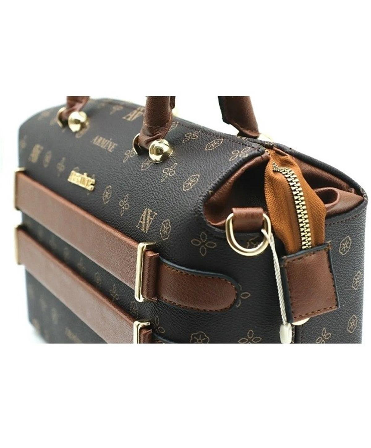 Armine 338 Bayan Çanta Kahve Baskılı