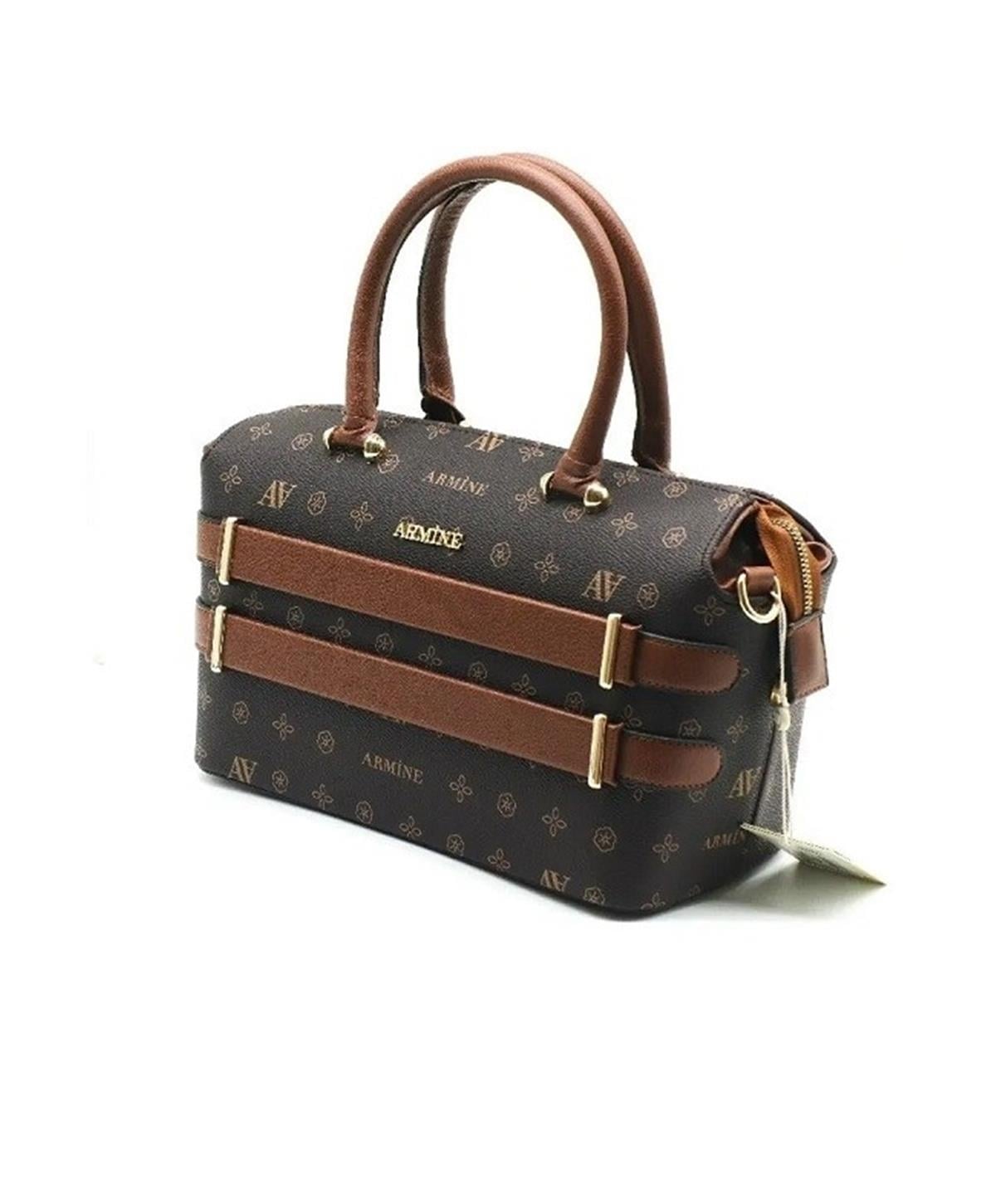 Armine 338 Bayan Çanta Kahve Baskılı