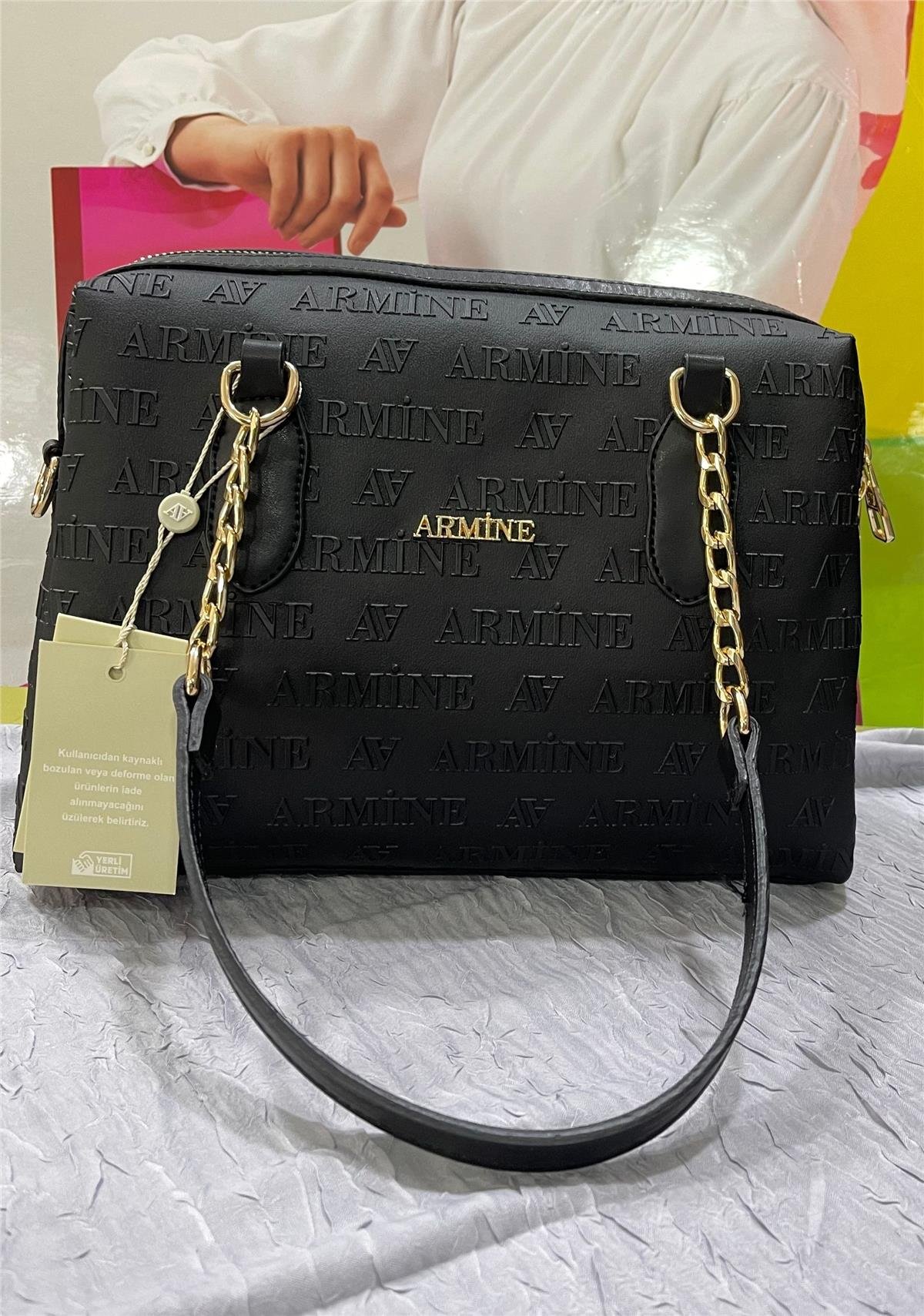 Armine 352 Bayan Çanta Siyah Lazer