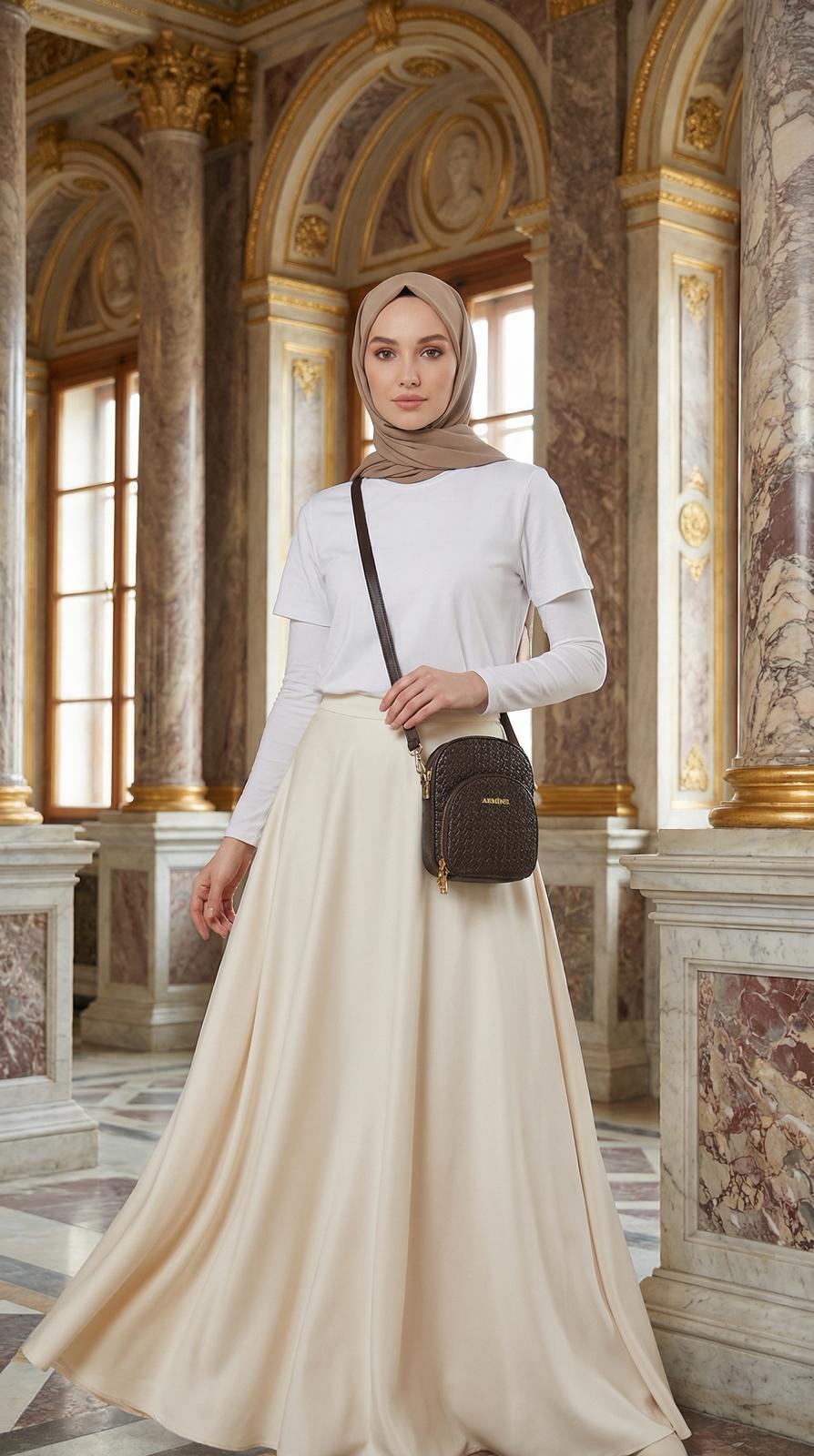 Armine 384 Kadın El Çantası Kahve Örgü