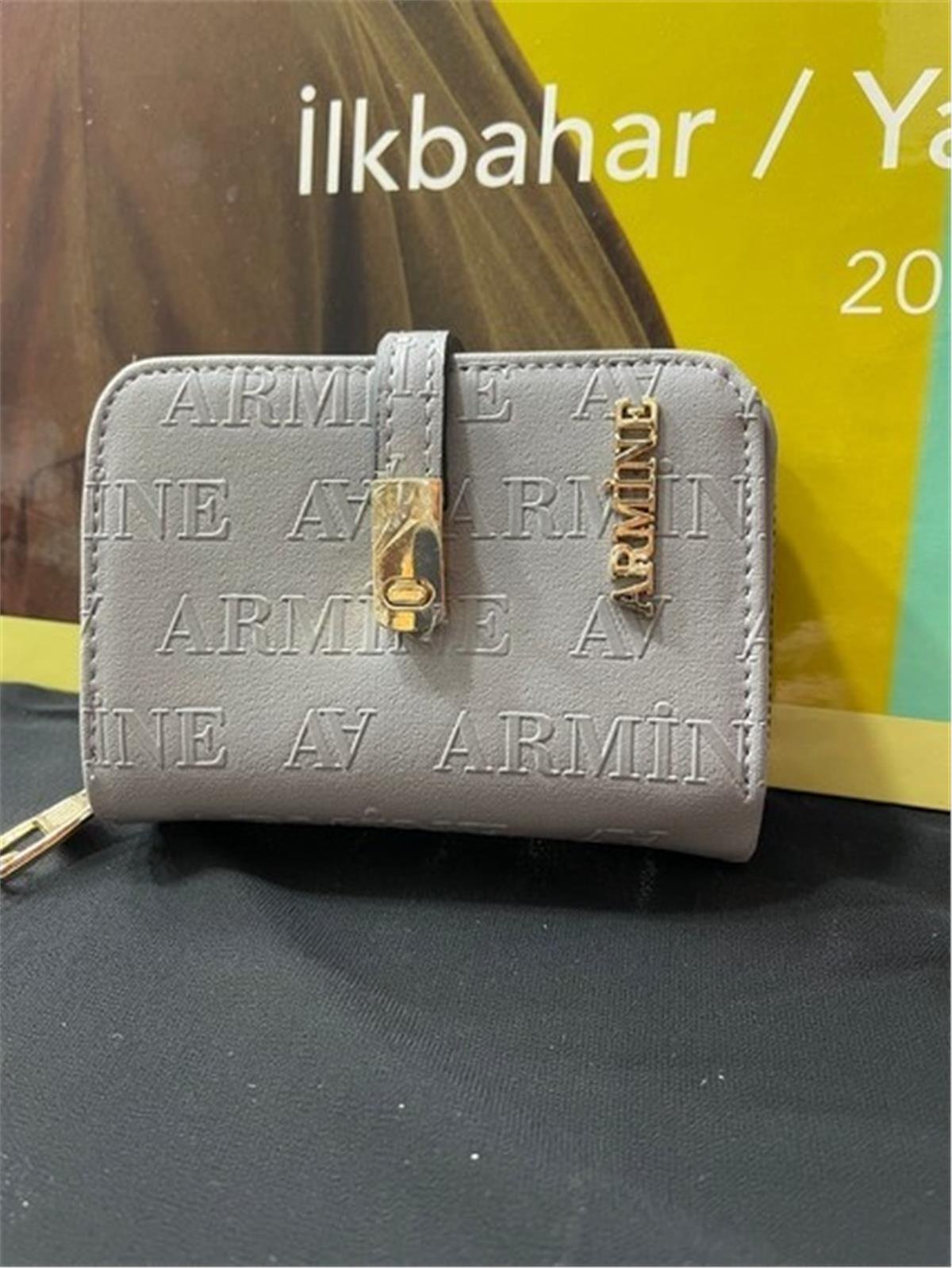 Armine C01 Bayan Cüzdan Gri Lazer