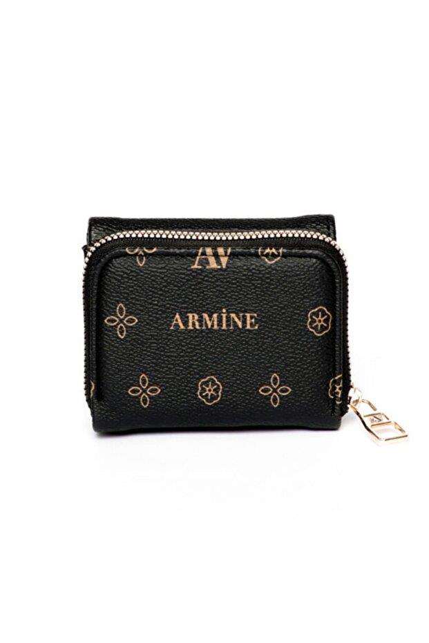 Armine C10 Bayan Cüzdan Siyah Baskılı
