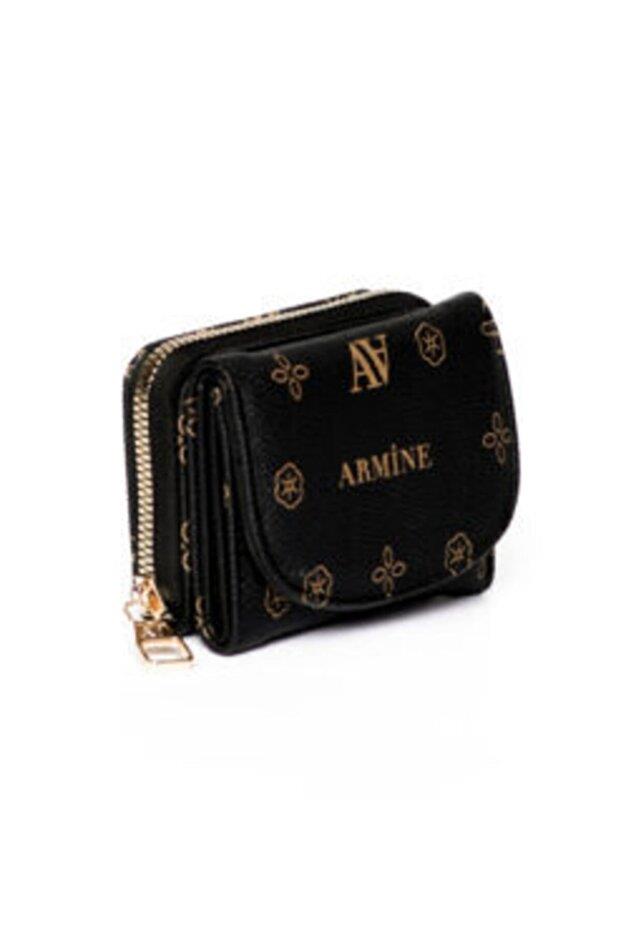 Armine C10 Bayan Cüzdan Siyah Baskılı