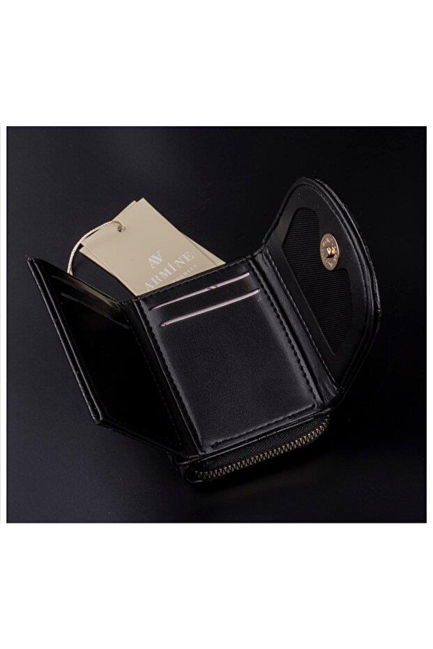 Armine C10 Bayan Cüzdan Siyah Lazer