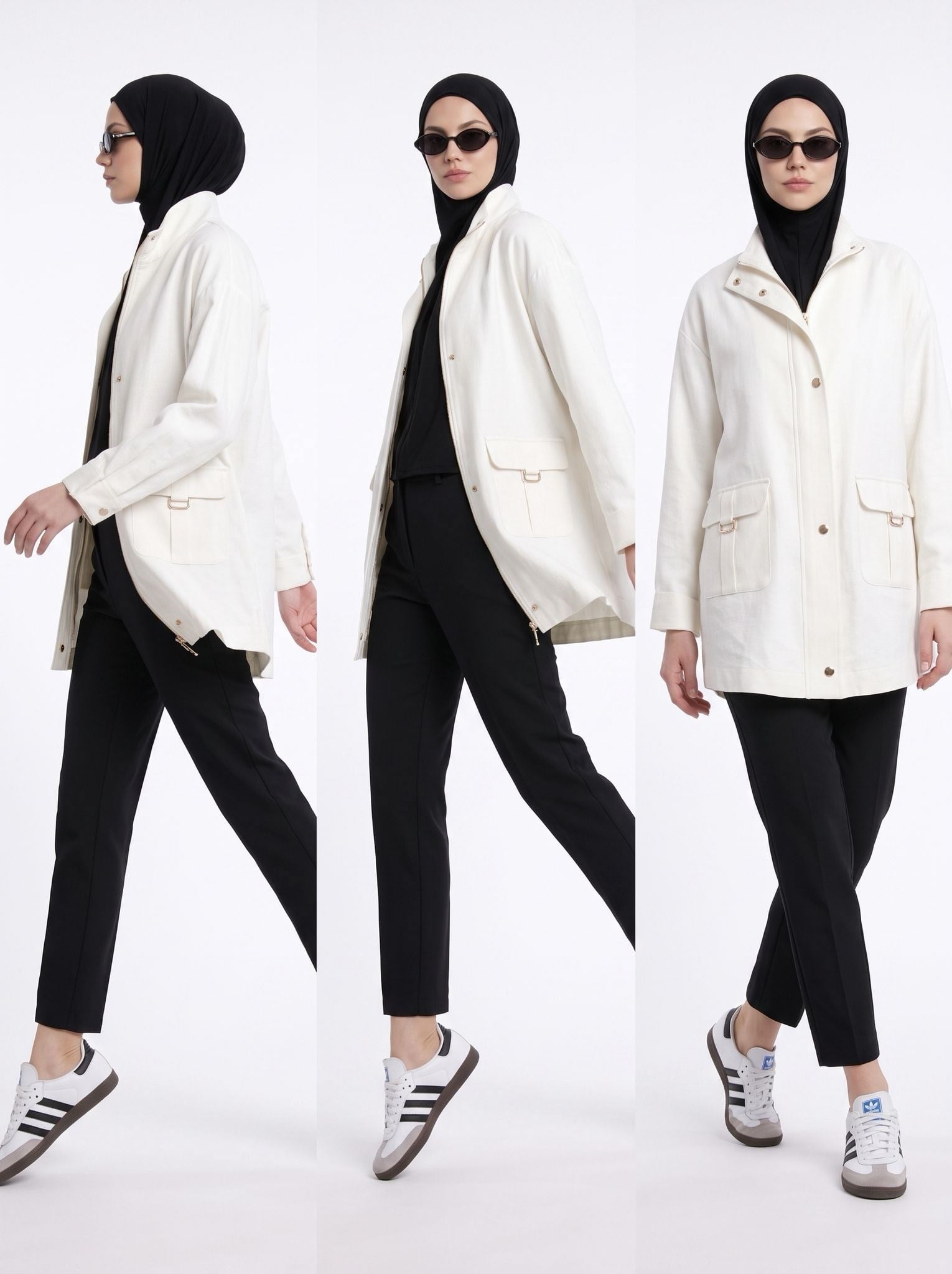 Armine Gold Toka Detaylı Oval Kesim Ceket Ekru AGKP1214