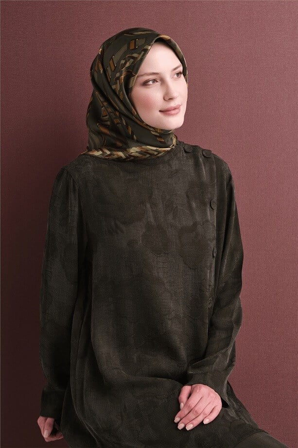 Armine Jakarlı İpek Eşarp 9607D 04