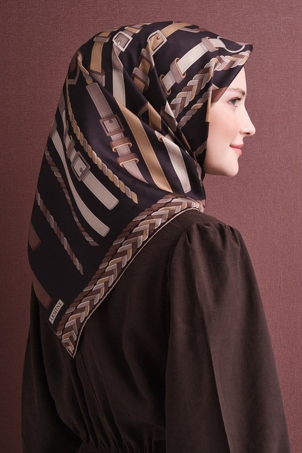 Armine Jakarlı İpek Eşarp 9607D 04