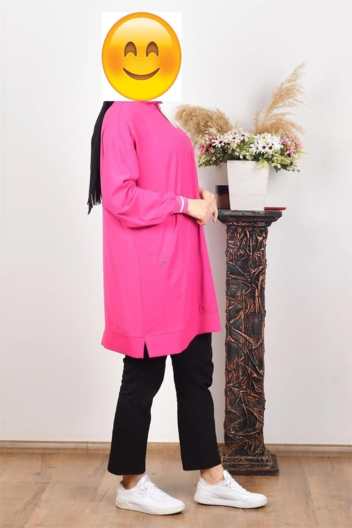 Armine Trend 22yt428-1 Kadın Fuşya Trend Tunik Fuşya