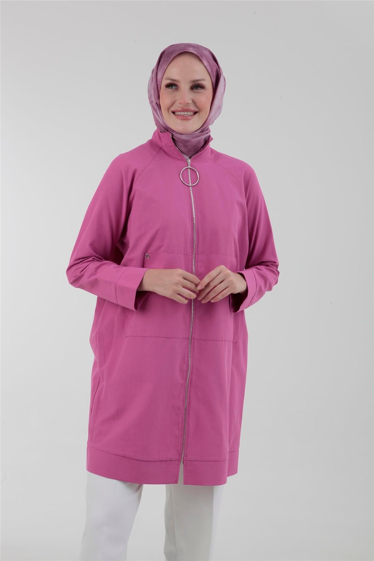 Armine Trend Arkası Yıldız Detaylı Fermuarlı Giyçık 23YT524 Pembe
