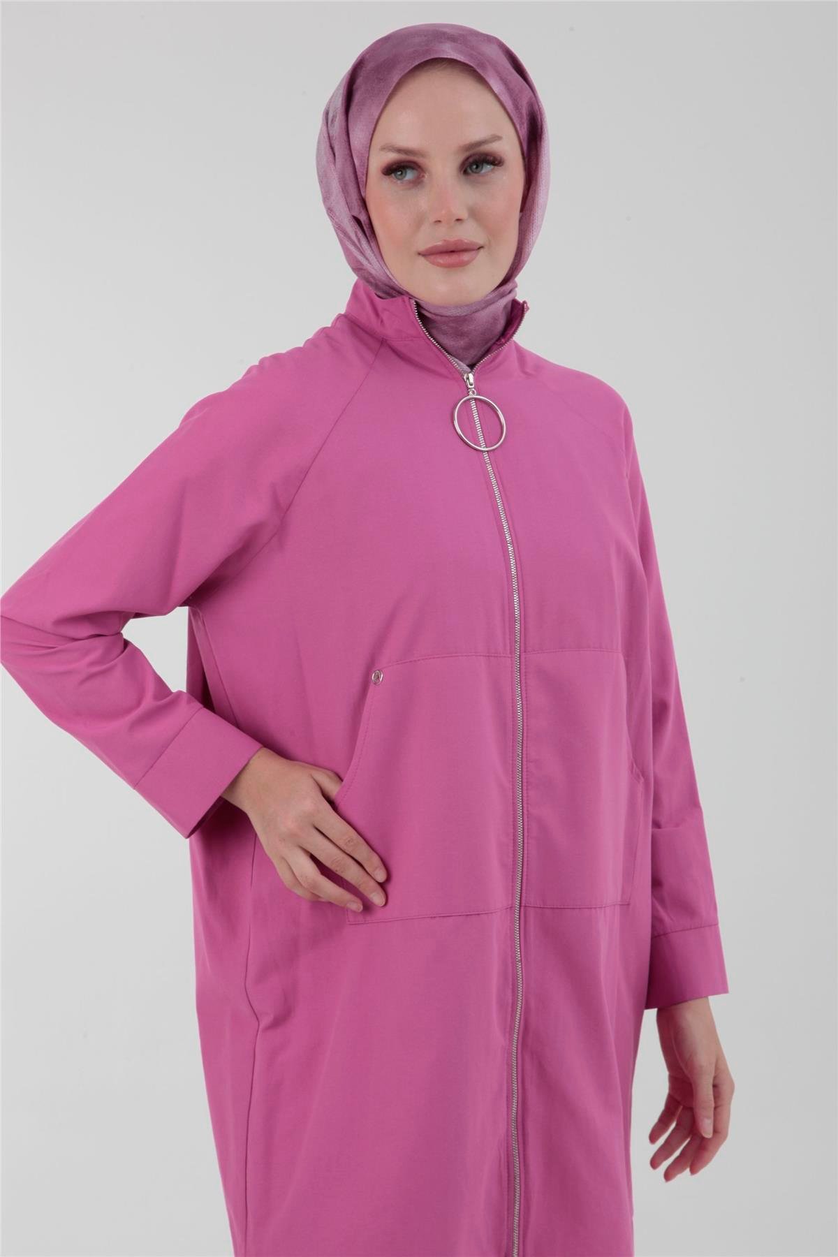 Armine Trend Arkası Yıldız Detaylı Fermuarlı Giyçık 23YT524 Pembe