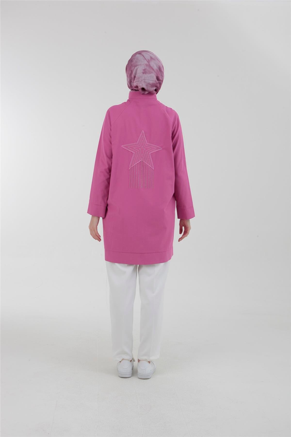Armine Trend Arkası Yıldız Detaylı Fermuarlı Giyçık 23YT524 Pembe