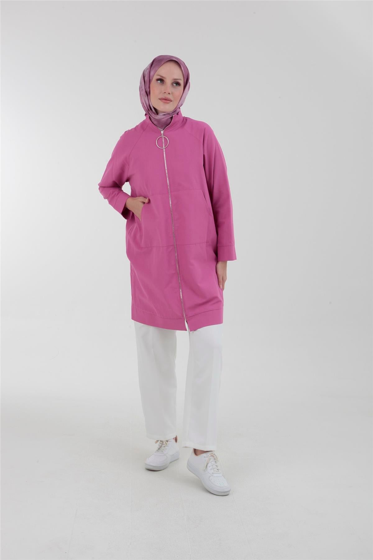 Armine Trend Arkası Yıldız Detaylı Fermuarlı Giyçık 23YT524 Pembe