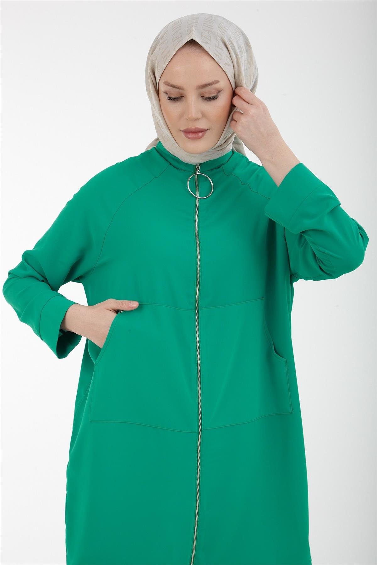 Armine Trend Arkası Yıldız Detaylı Fermuarlı Giyçık 23YT524 22KT520 Yeşil