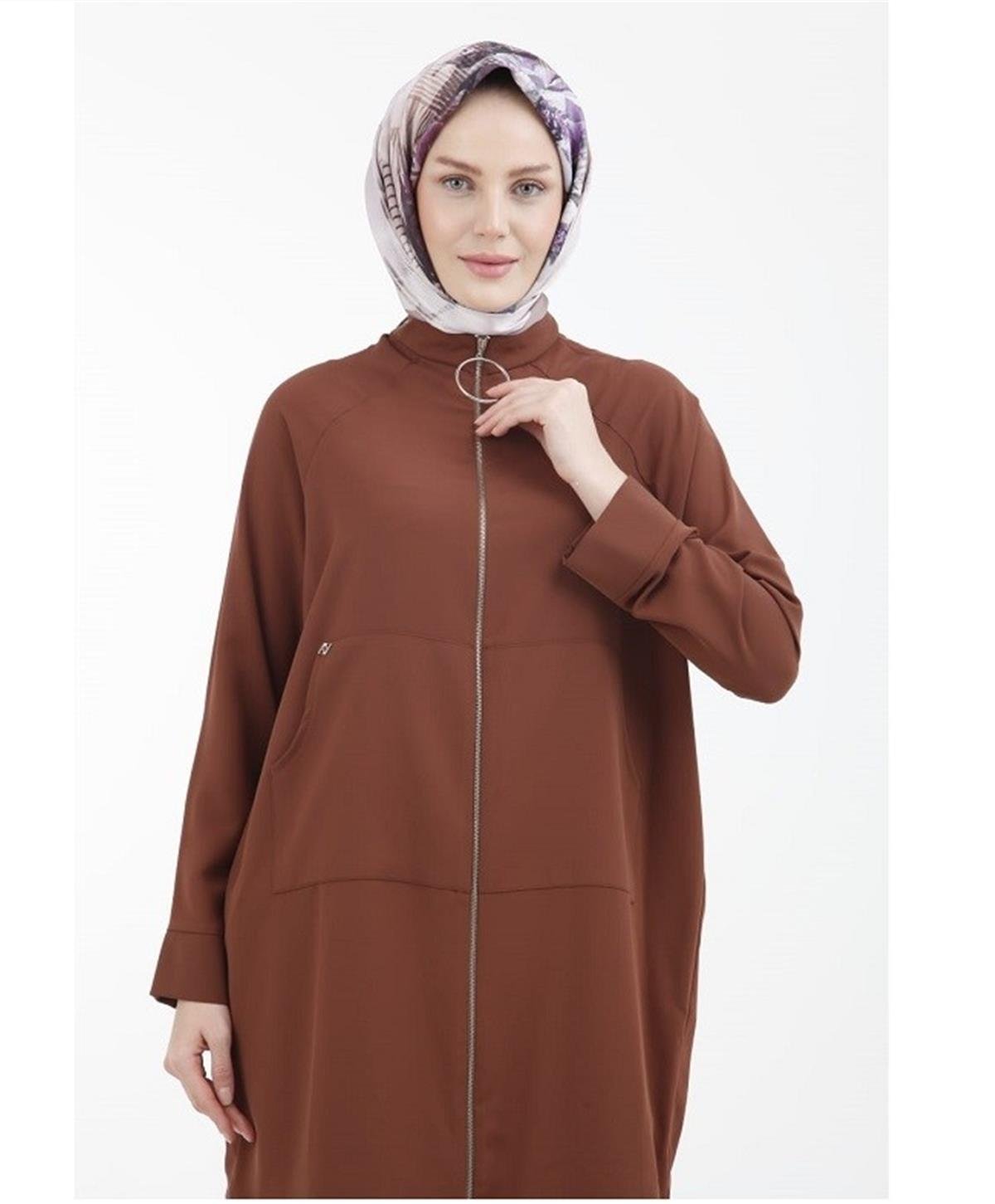 Armine Trend Arkası Yıldız Detaylı Fermuarlı Giyçık 23YT524 22KT520 Kahverengi