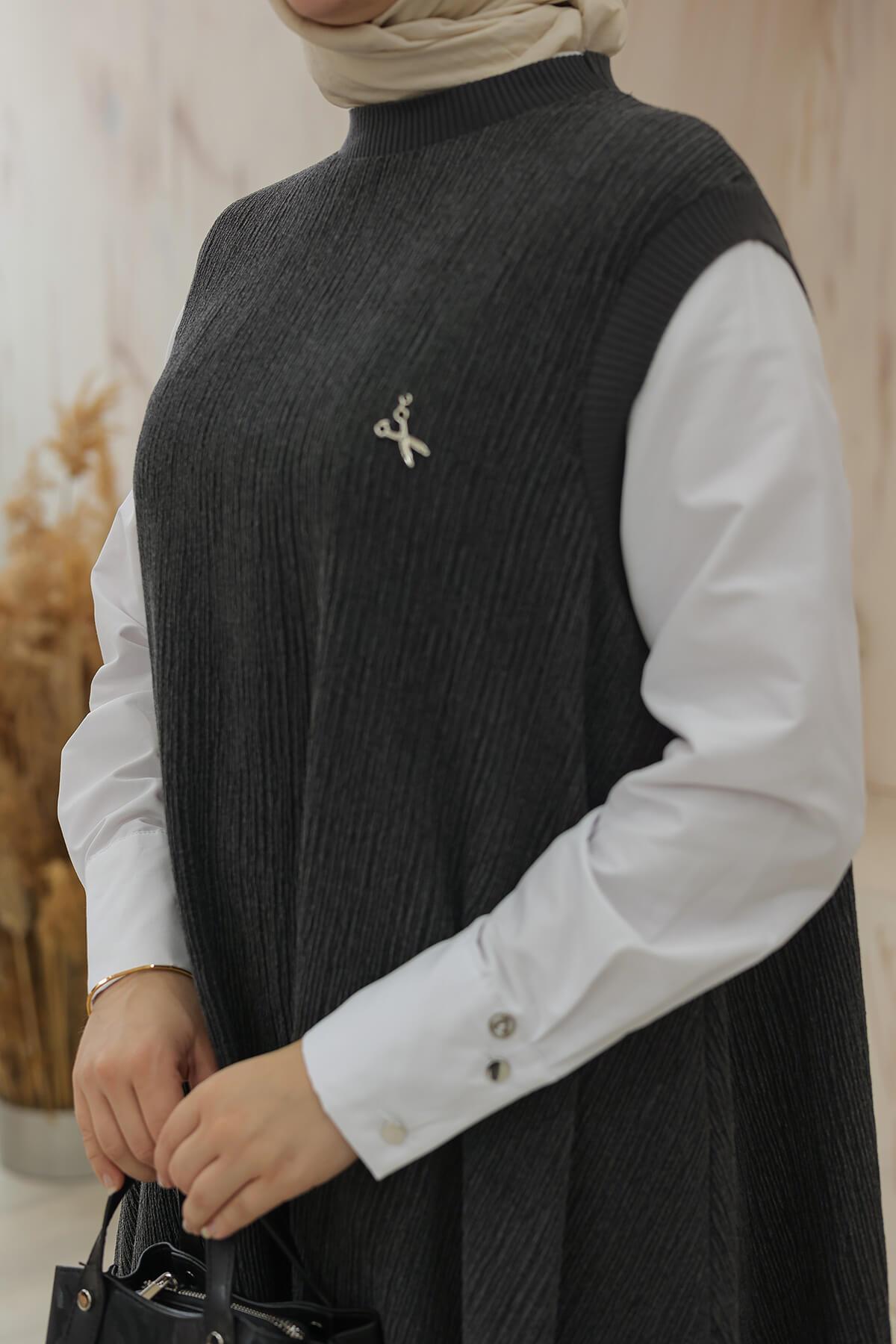 Armine TREND Asimetrik Kesim 3'lü Takım Siyah 24KT634