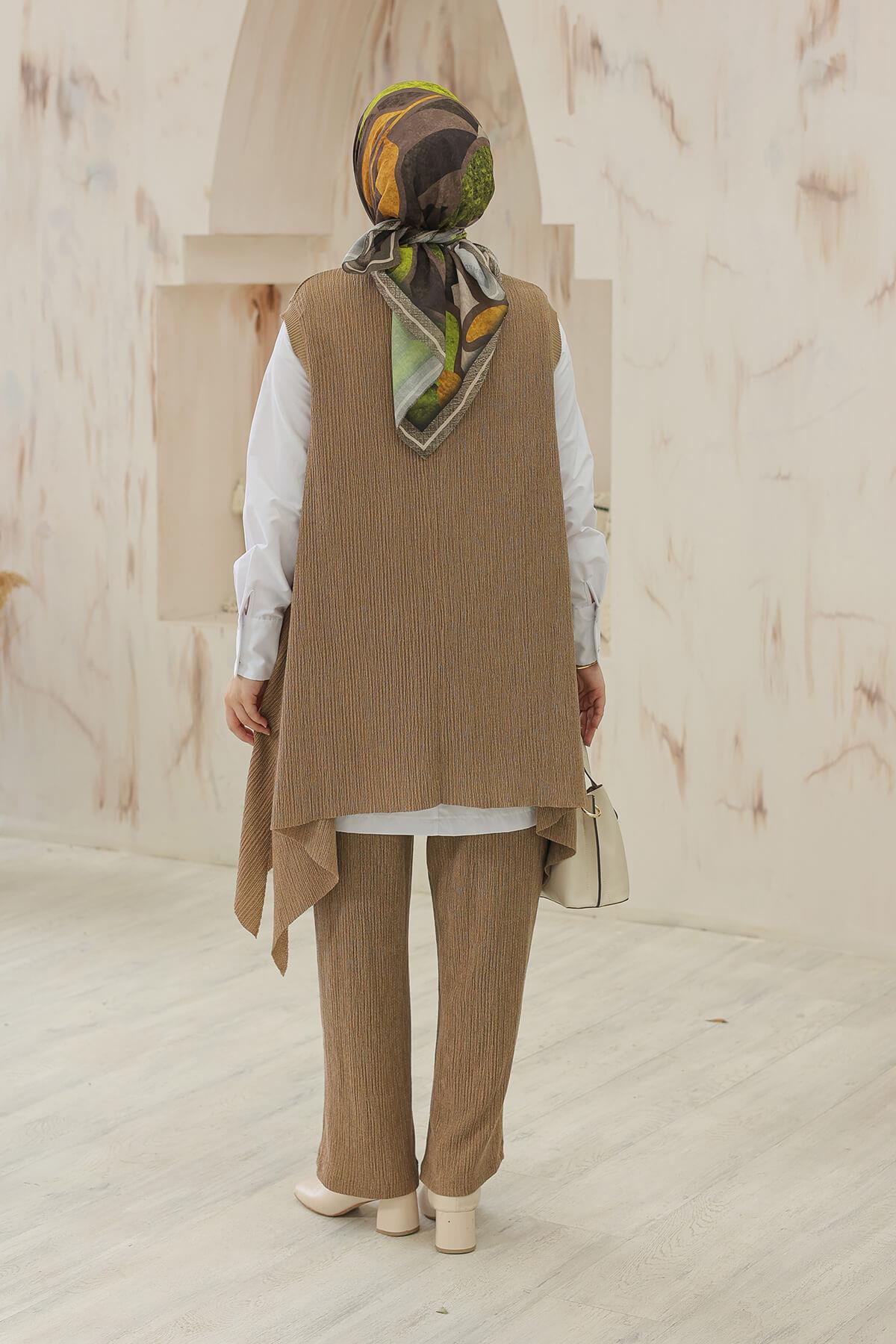 Armine TREND Asimetrik Kesim 3'lü Takım Camel 24KT634
