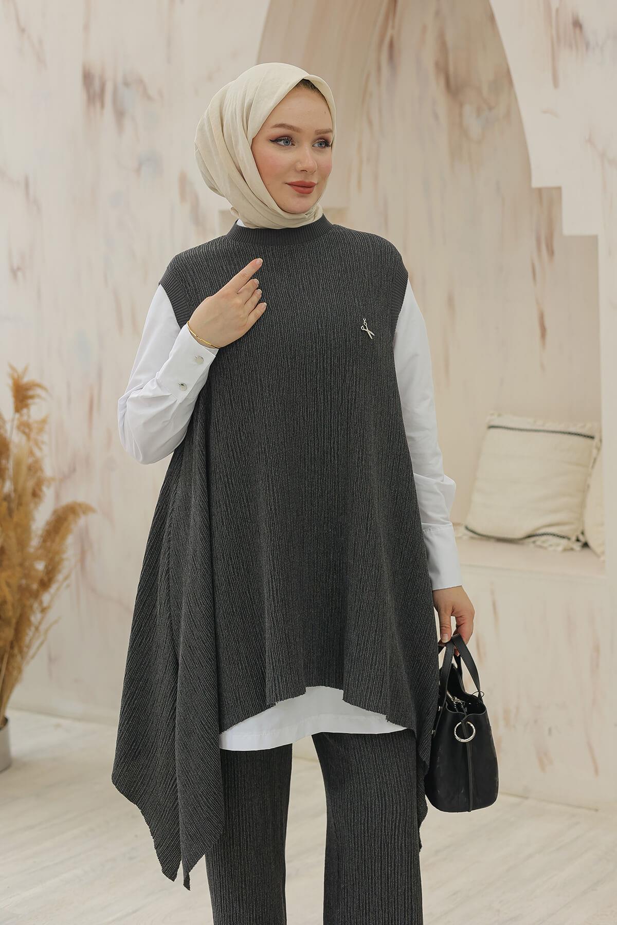Armine TREND Asimetrik Kesim 3'lü Takım Siyah 24KT634
