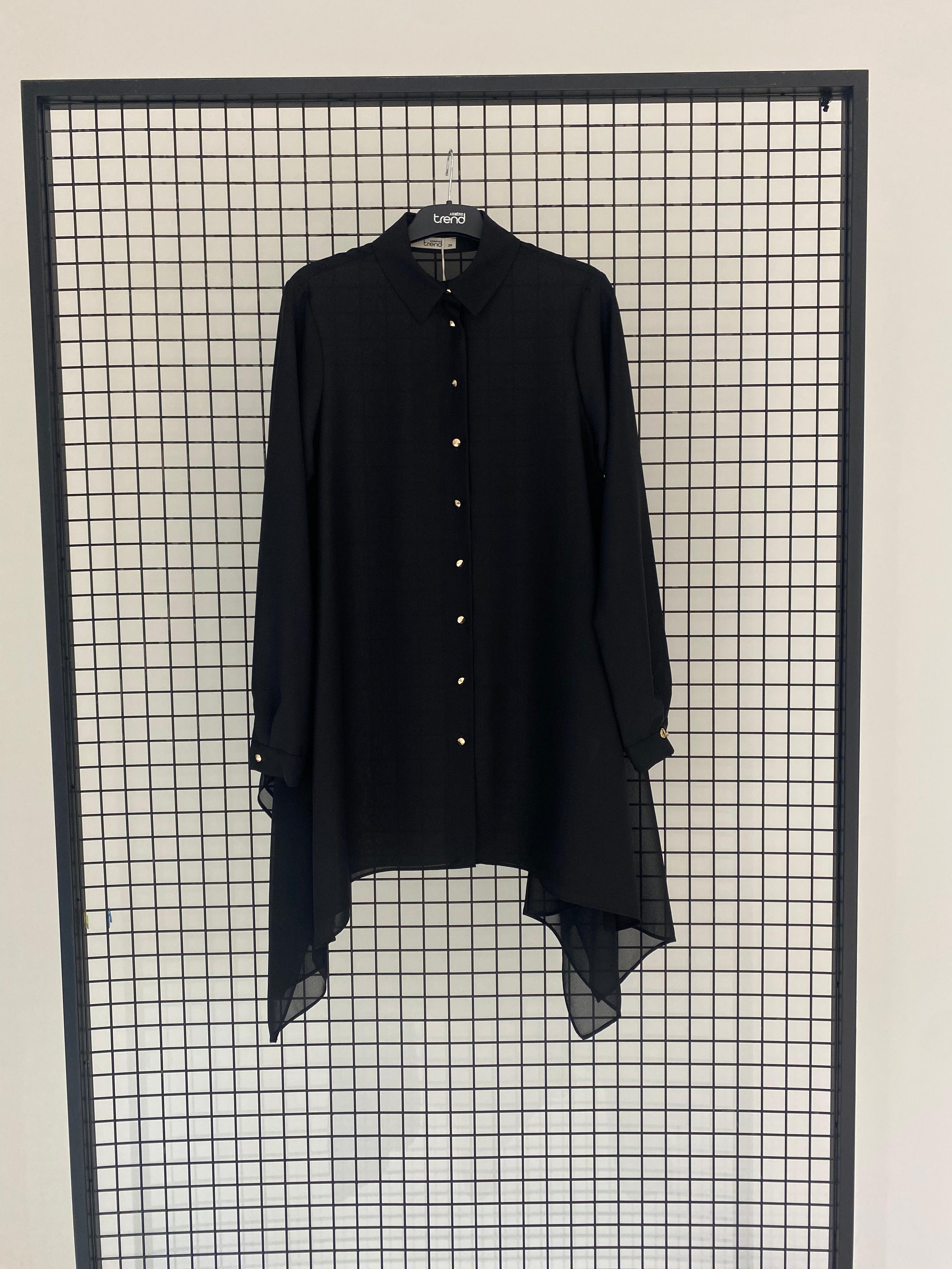 Armine TREND Asimetrik Kesim Kurtarıcı Tunik Siyah 25YT401