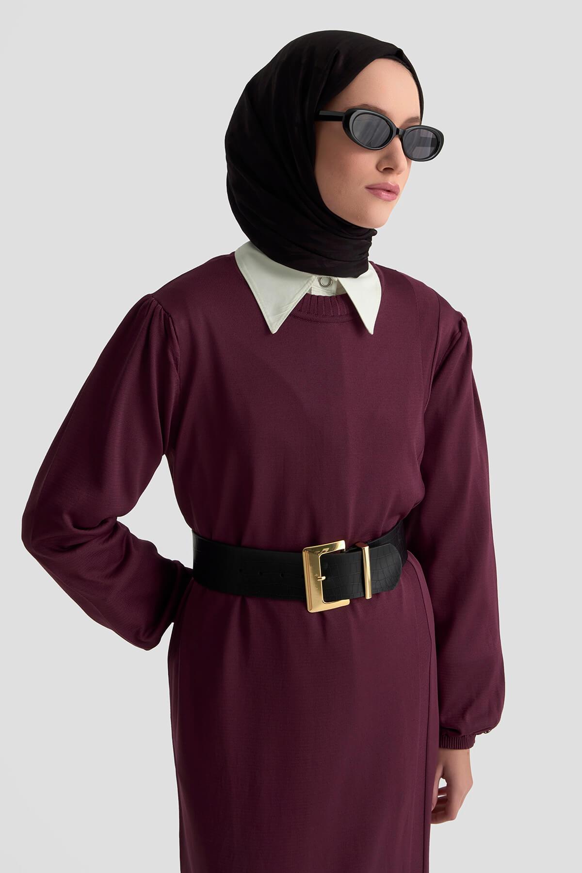 Armine TREND Basic Görünümlü Elbise Mürdüm 25YTD956