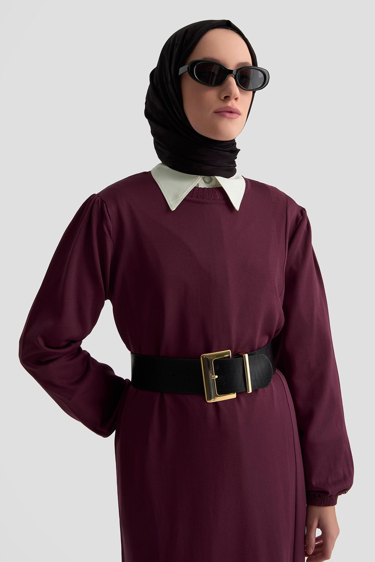 Armine TREND Basic Görünümlü Elbise Mürdüm 25YTD956