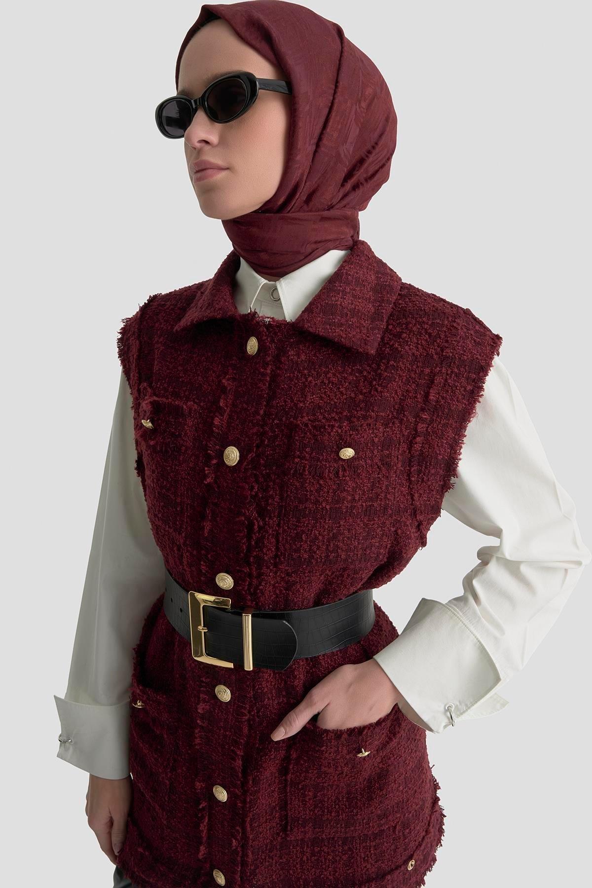 Armine TREND Bayan Yelek Bordo 25KT516