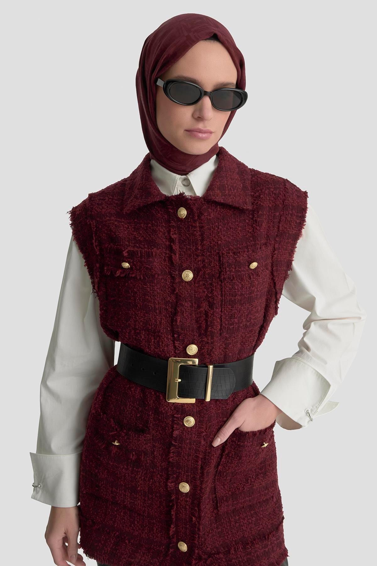 Armine TREND Bayan Yelek Bordo 25KT516